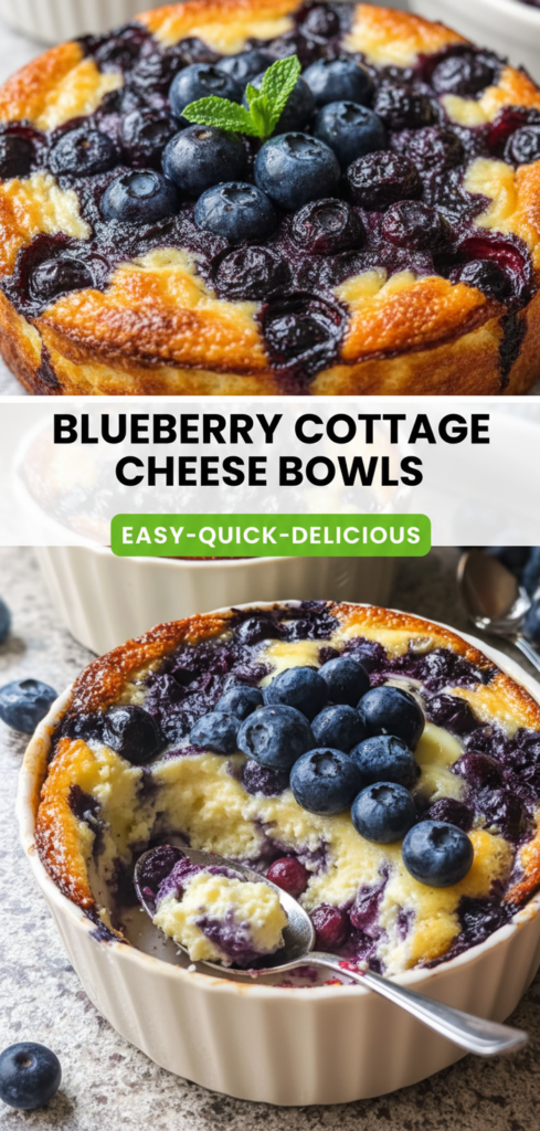 Baked Blueberry Cottage Cheese Bowls