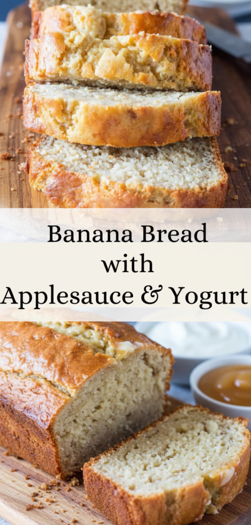Banana Bread with Applesauce and Yogurt