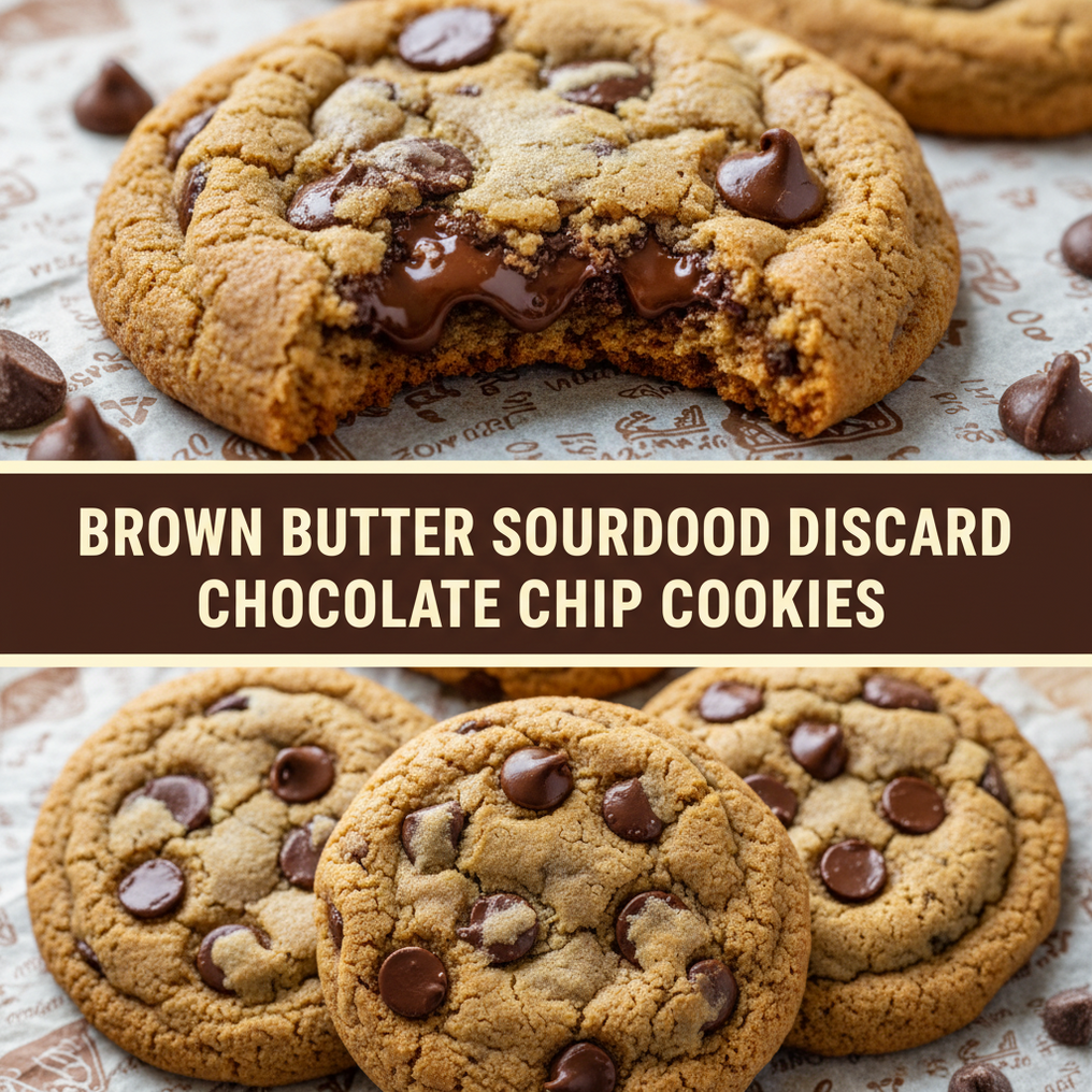 Brown Butter Sourdough Discard Chocolate Chip Cookies