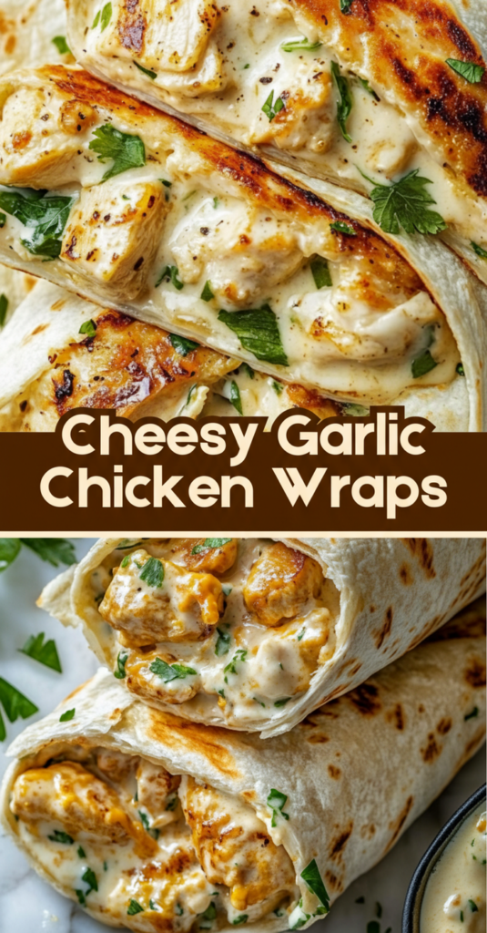 Cheesy Garlic Chicken Wraps