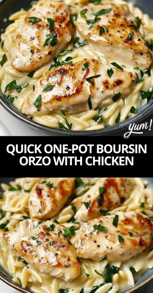 Creamy Boursin Orzo with Chicken