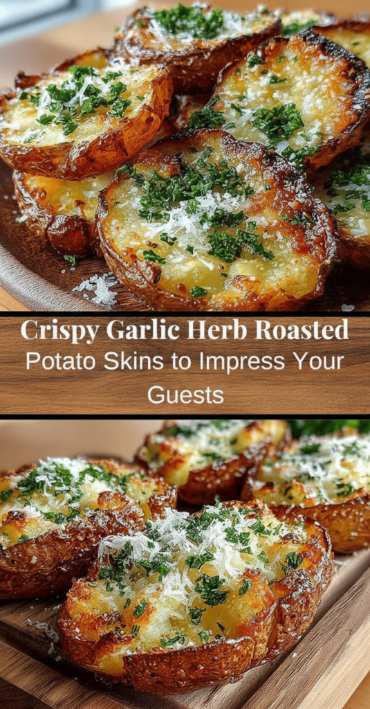 Crispy Garlic Herb Roasted Potato Skins