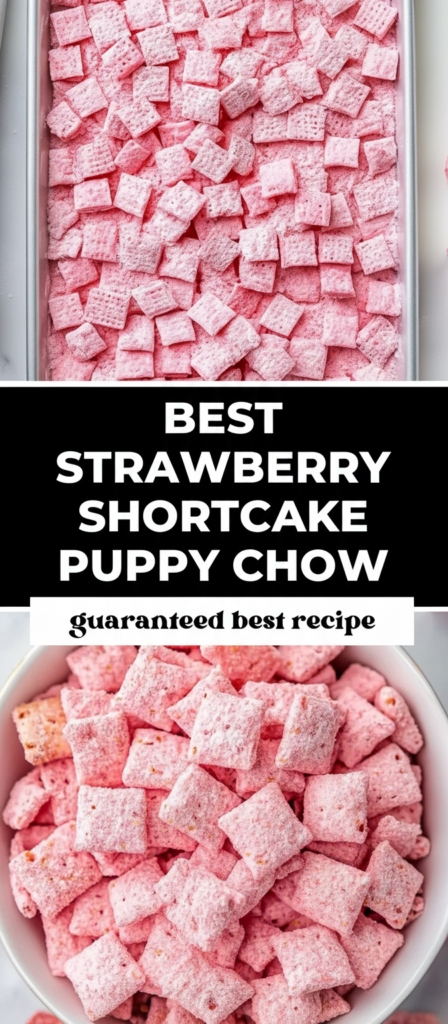 Easy Strawberry Shortcake Puppy Chow