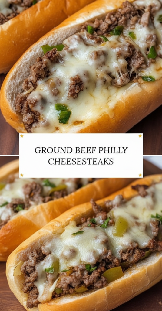 Ground Beef Philly Cheesesteaks