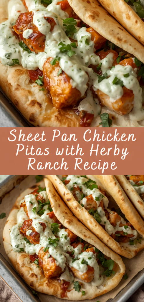 Sheet Pan Chicken Pitas with Herby Ranch Recipe